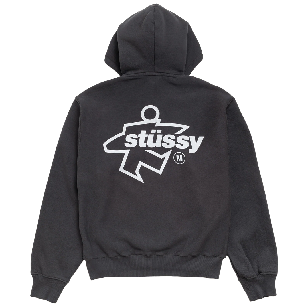 SURF SIZE ZIP HOODIE FADED BLACK – NRML