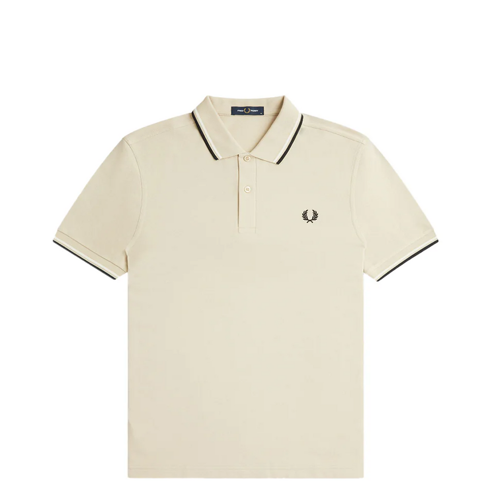 TWIN TIPPED FRED PERRY SHIRT OATMEAL