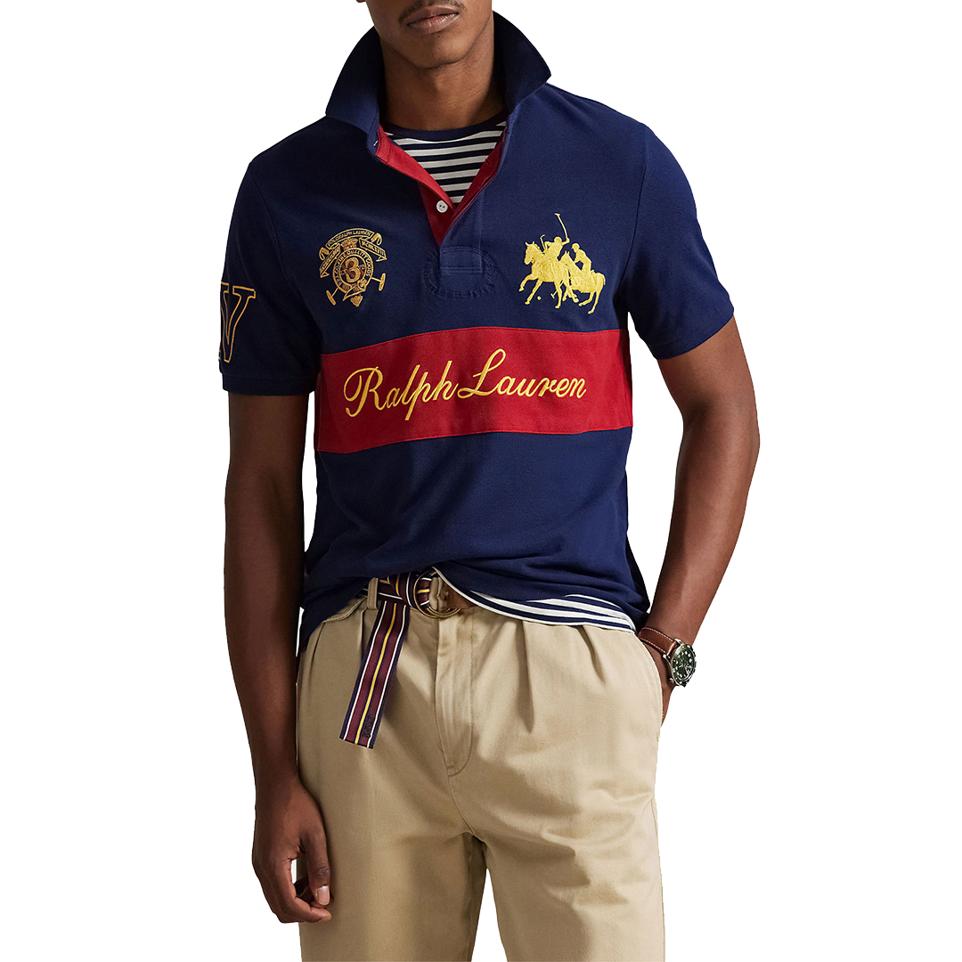 MESH KNIT POLO NEWPORT NAVY/SWEET TOMATO – NRML