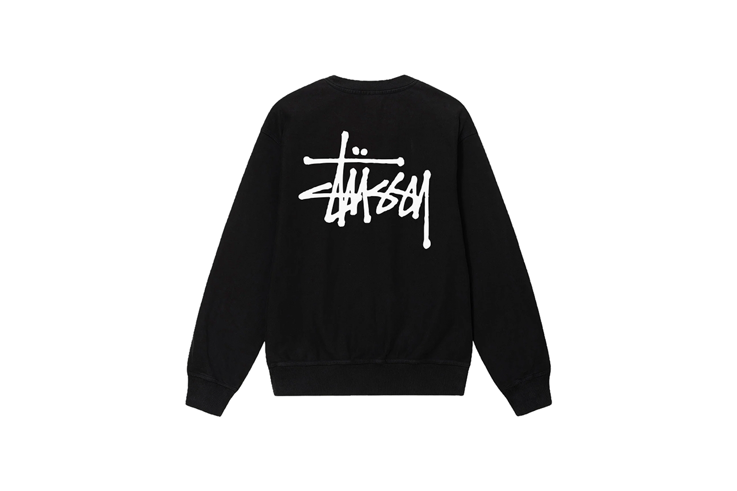 BASIC STUSSY PIGMENT DYED CREW BLACK – NRML