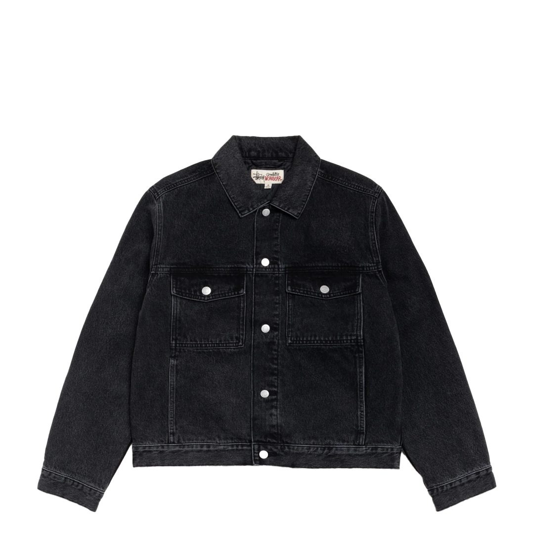 LINED DENIM TRUCKER JACKET BLACK – NRML