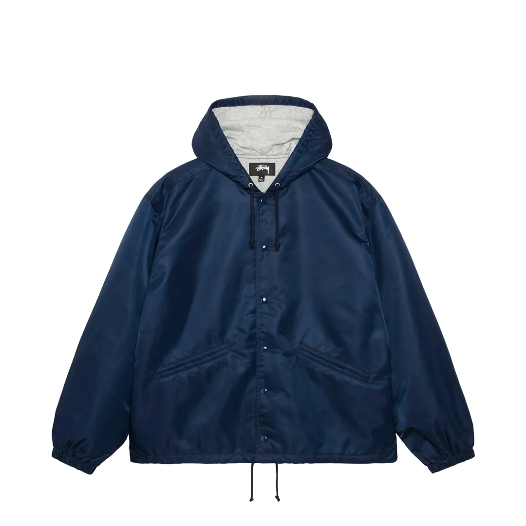 HOODED COACHES JACKET NAVY – NRML