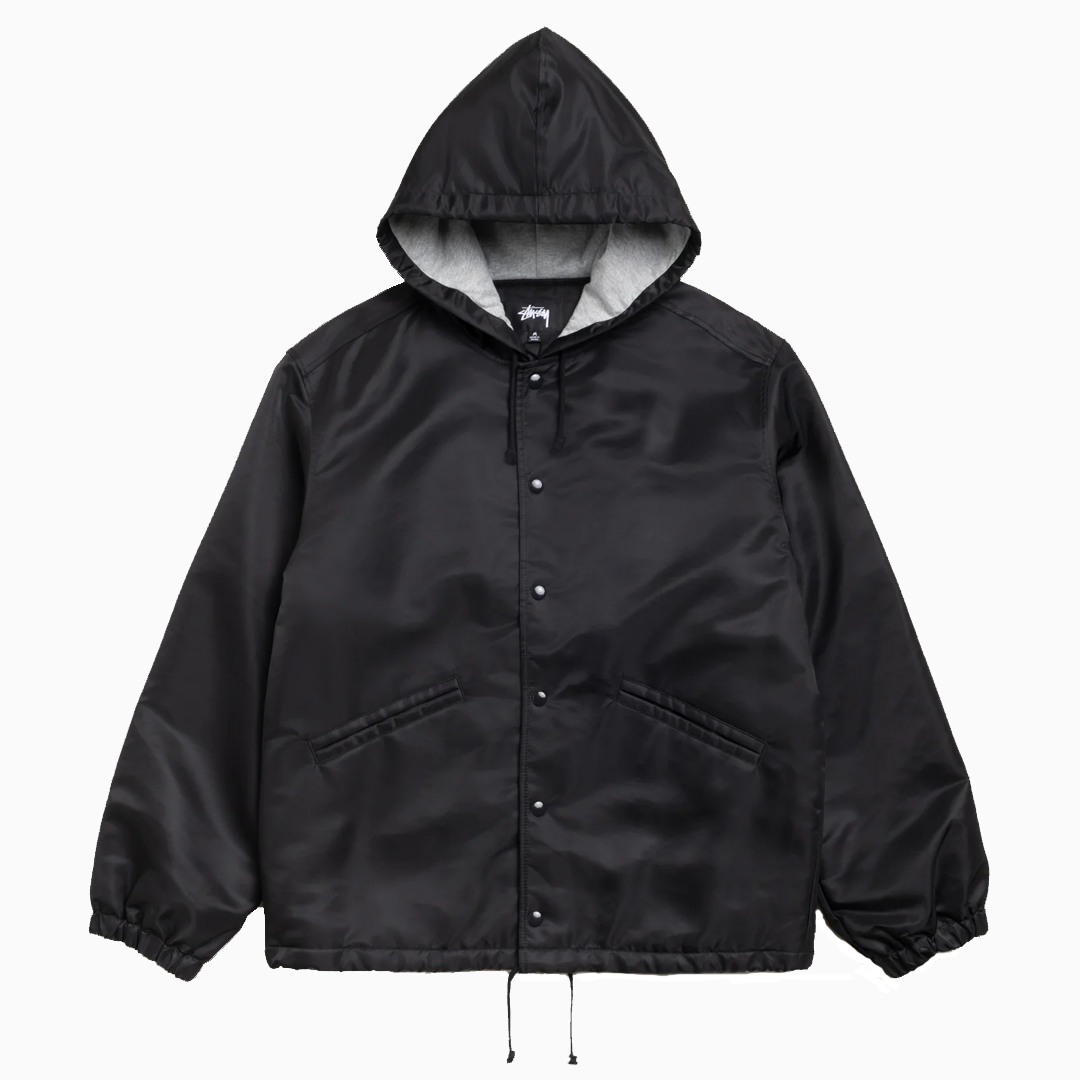 HOODED COACHES JACKET BLACK – NRML
