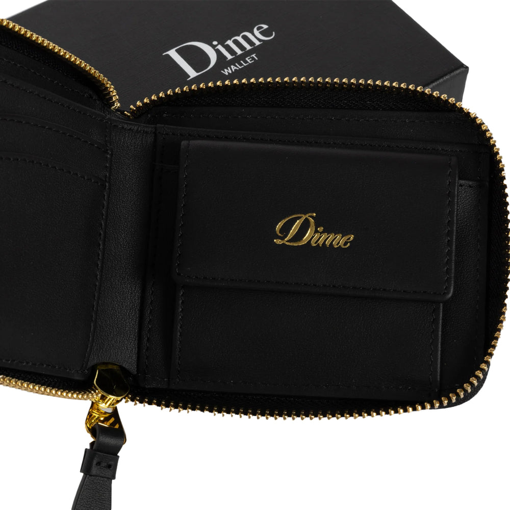CURSIVE ZIP WALLET BLACK