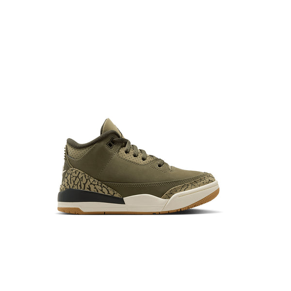 AIR JORDAN 3 RETRO (PS) MEDIUM OLIVE/SEQUOIA