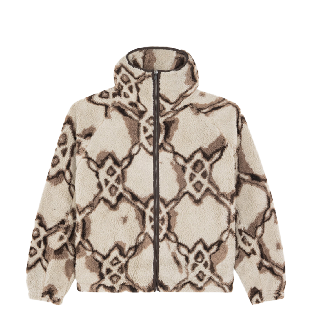 BURNED SHIELD SHERPA HOODIE OFF WHITE – NRML
