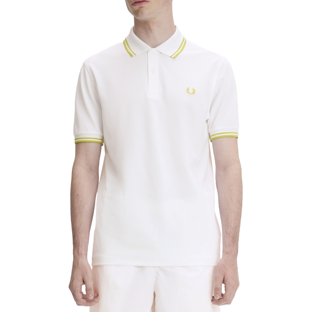 TENNIS FRED PERRY SHIRT WHITE & CITRON – NRML