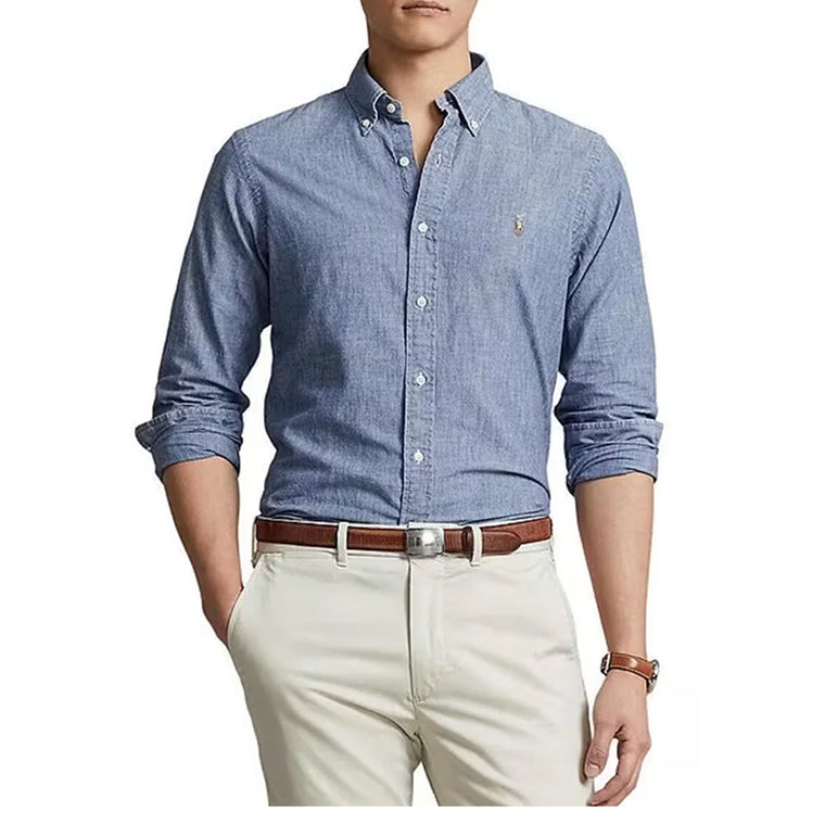CLASSIC FIT BUTTON UP CHAMBRAY SHIRT