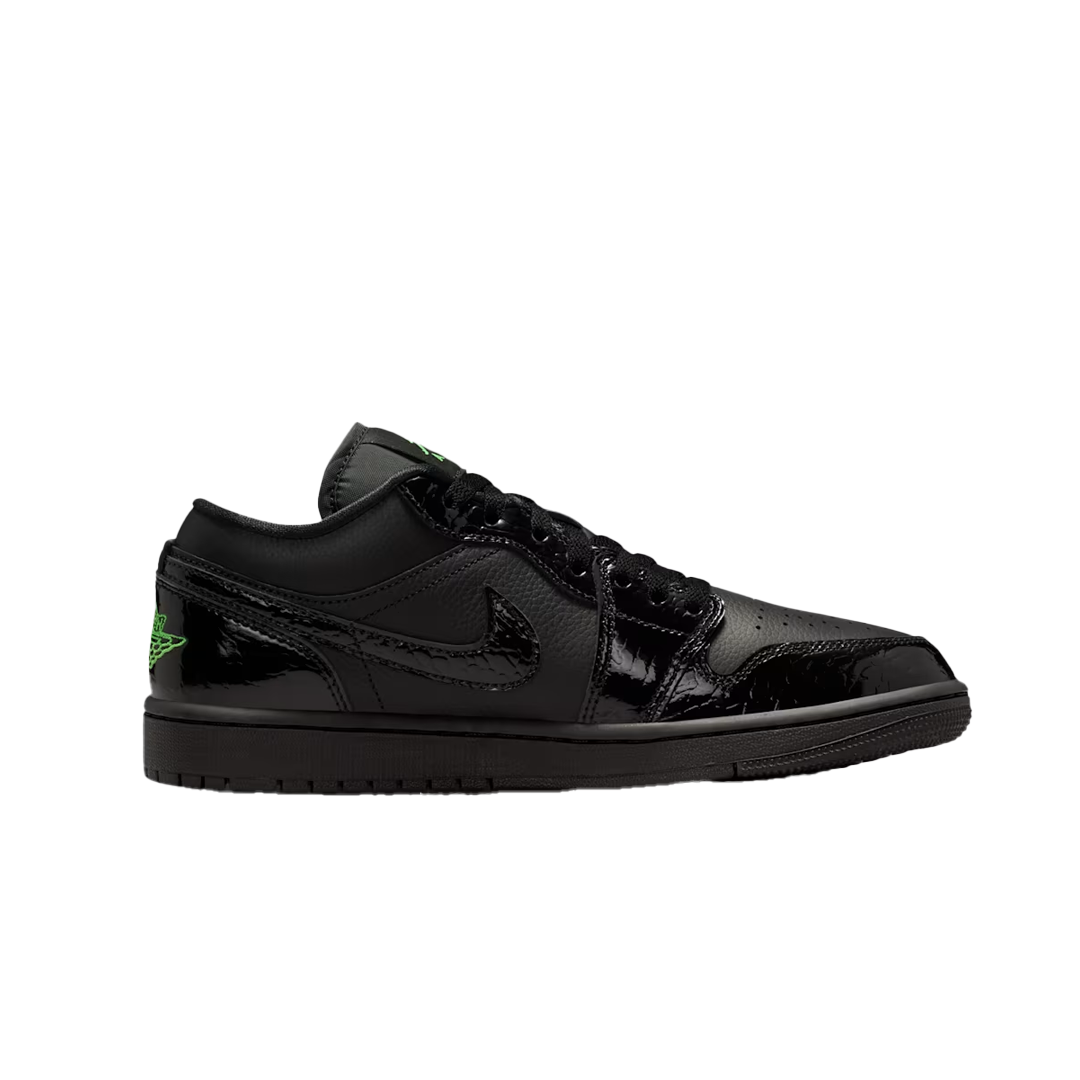 WOMEN'S AIR JORDAN 1 LOW SE BLACK/ SCREAM GREEN – NRML