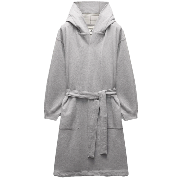 MIDWEIGHT TERRY RELAXED HOODED ROBE HEATHER GREY