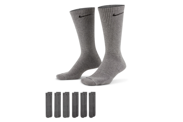 EVERYDAY PLUS CUSHIONED CREW SOCK CARBON HEATHER 6 PACK