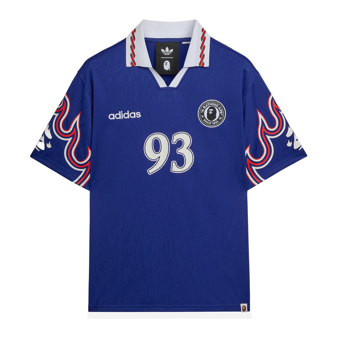 ADIDAS ORIGINALS X BAPE FLAME SHORT SLEEVE JERSEY – NRML ADIDAS ORIGINALS X BAPE FLAME SHORT SLEEVE JERSEY – NRML