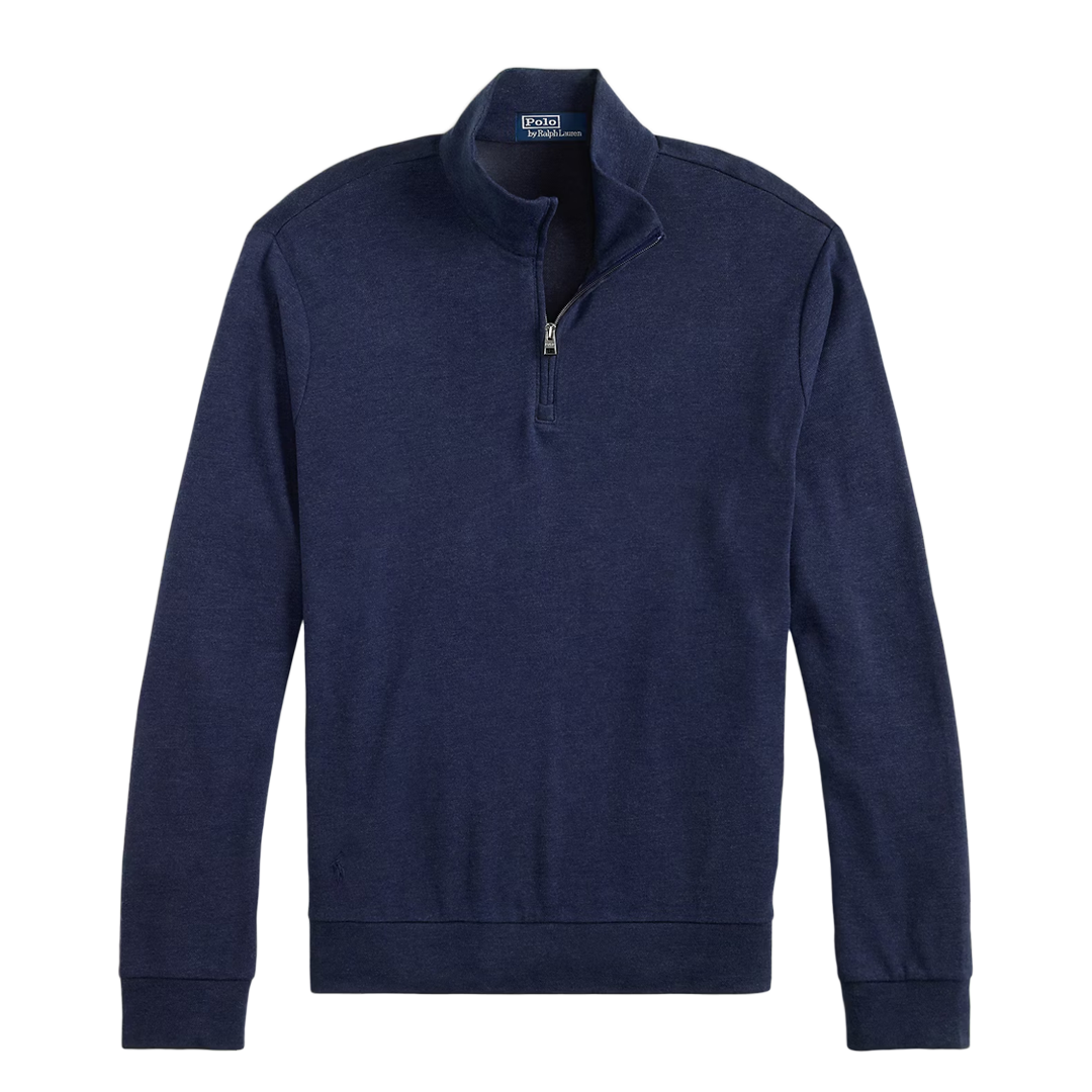 TEXTURED QUARTER-ZIP PULLOVER NAVY – NRML