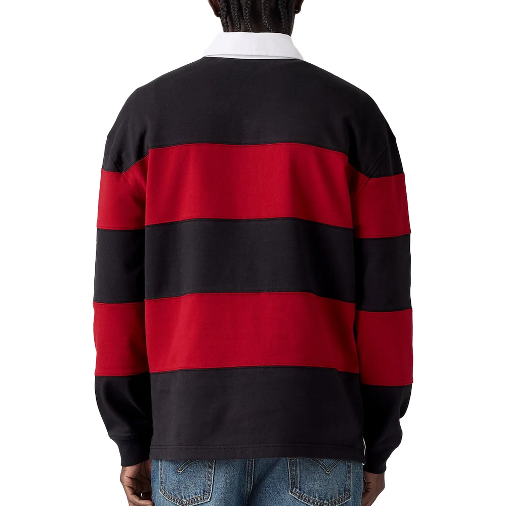 PIECED UNION RUGBY SHIRT JESSE JET BLACK
