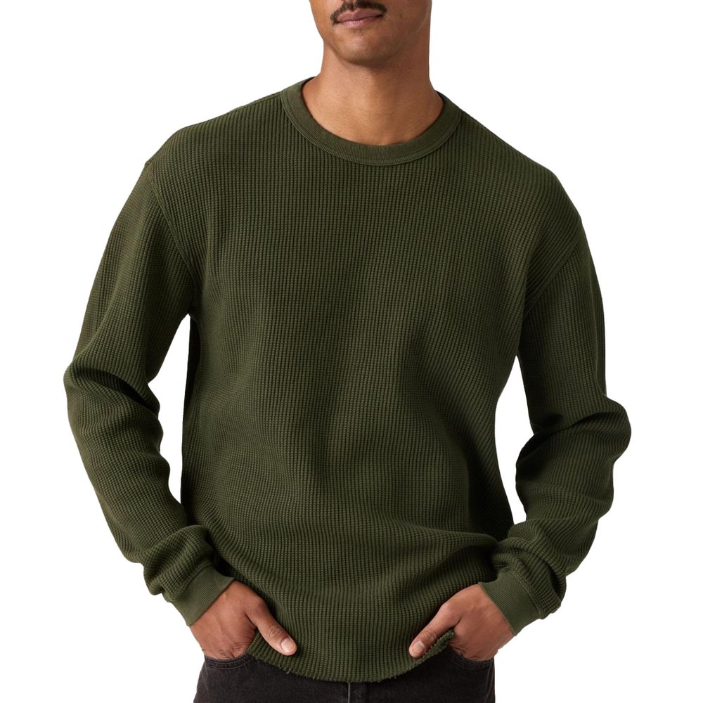LONG SLEEVE RELAXED THERMAL TEE ROSIN GREEN