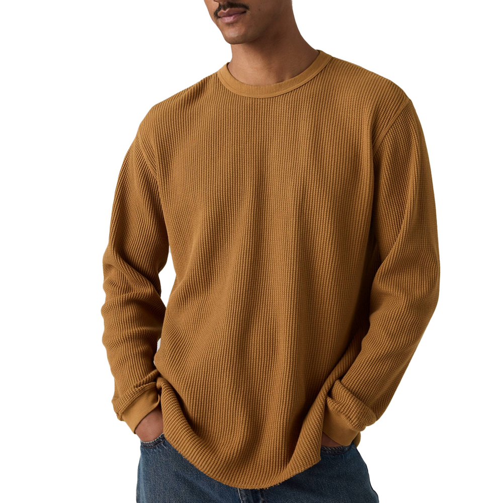 LONG SLEEVE RELAXED THERMAL TEE FOXTROT ORANGE