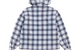 ZIP HOODED PLAID SHIRT BLUE