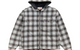 ZIP HOODED PLAID SHIRT CHARCOAL