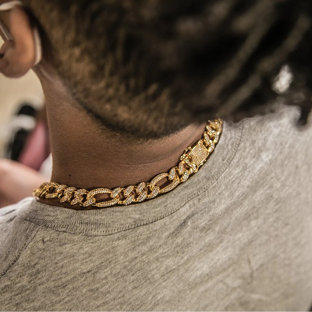 FIGARO STUDDED NECKLACE GOLD