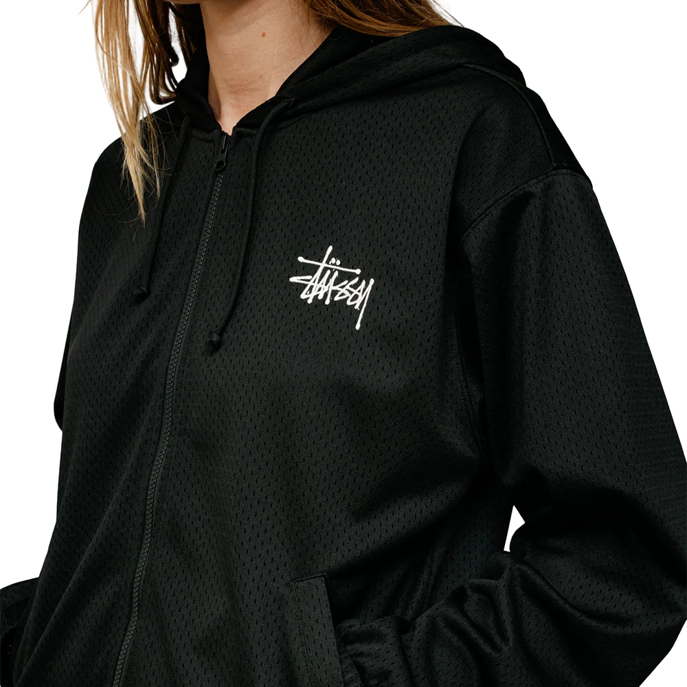 ATHLETIC MESH ZIP HOODIE BLACK