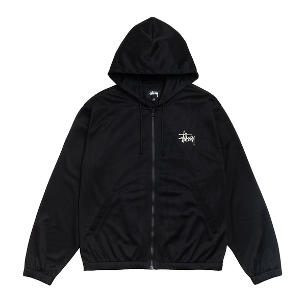 ATHLETIC MESH ZIP HOODIE BLACK