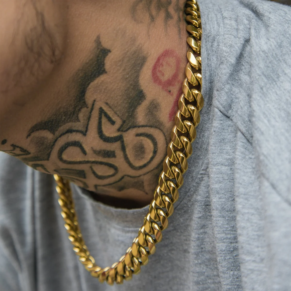 12 MM MIAMI CUBAN LINK NECKLACE - 18K GOLD PLATED