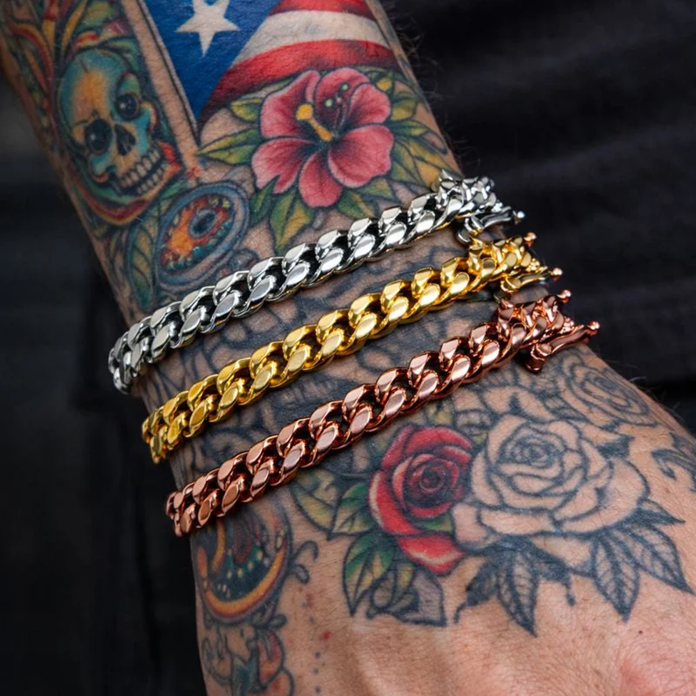 8 MM CUBAN BRACELET GOLD
