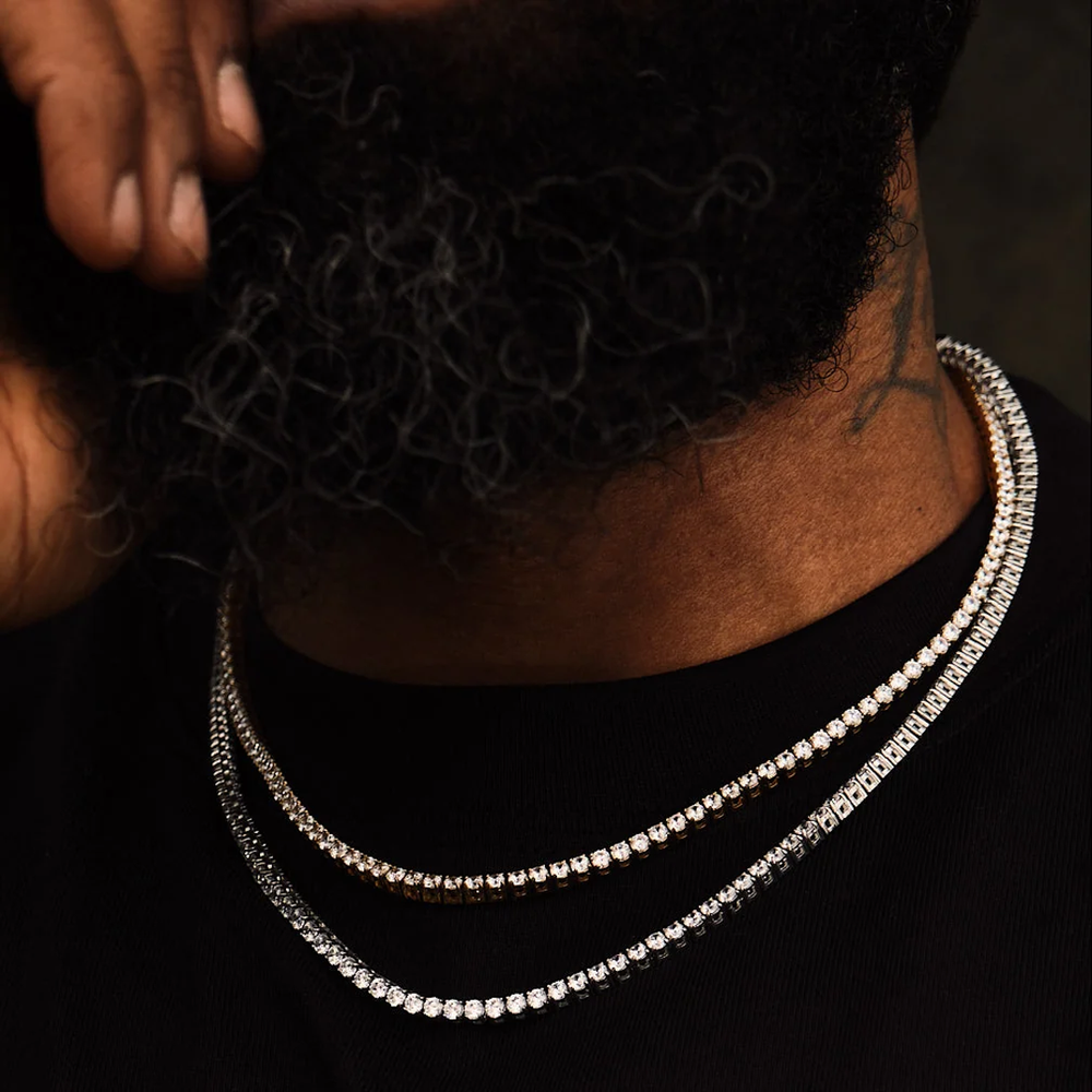 TENNIS NECKLACE -3MM STAINLESS STEEL SILVER