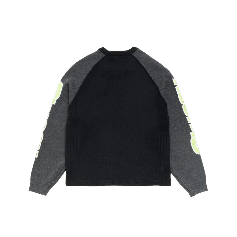 TWO TONE RAGLAN SWEATER BLACK