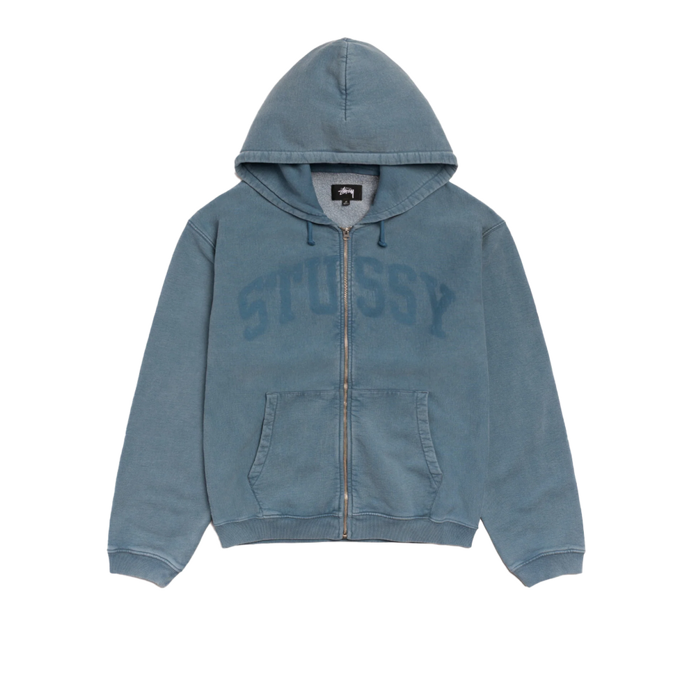 FADED GRAPHIC ZIP HOODIE WASHED NAVY