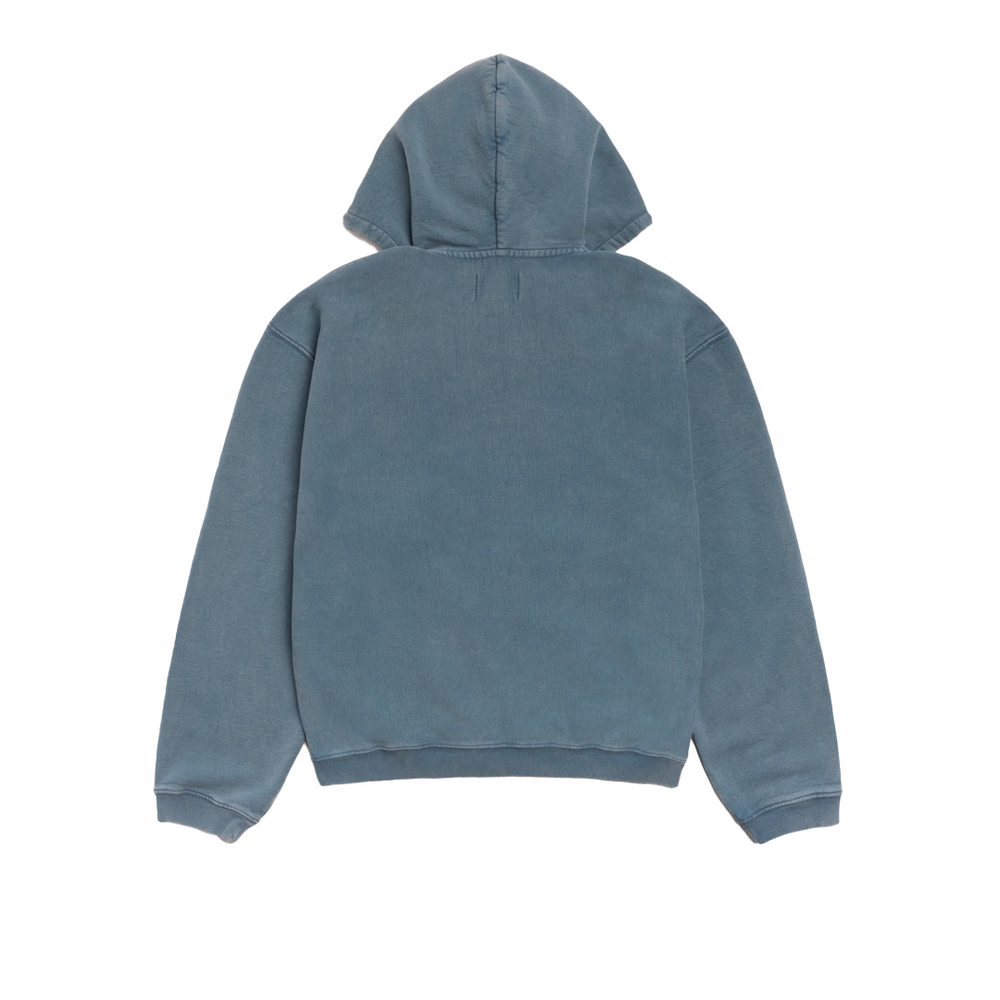 FADED GRAPHIC ZIP HOODIE WASHED NAVY