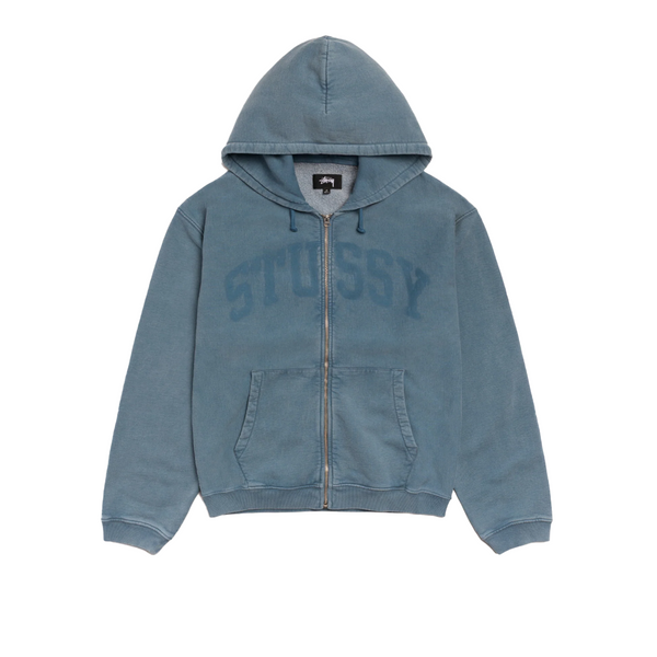 FADED GRAPHIC ZIP HOODIE WASHED NAVY