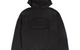 CURSIVE APPLIQUE ZIP HOODIE BLACK