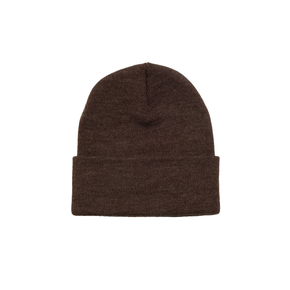 STOCK CUFF BEANIE HEATHER BROWN