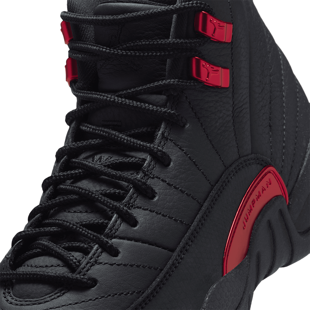 AIR JORDAN 12 RETRO (GS) "BLOODLINE" BLACK / VARSITY RED