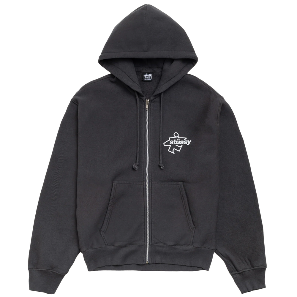 SURF SIZE ZIP HOODIE FADED BLACK – NRML
