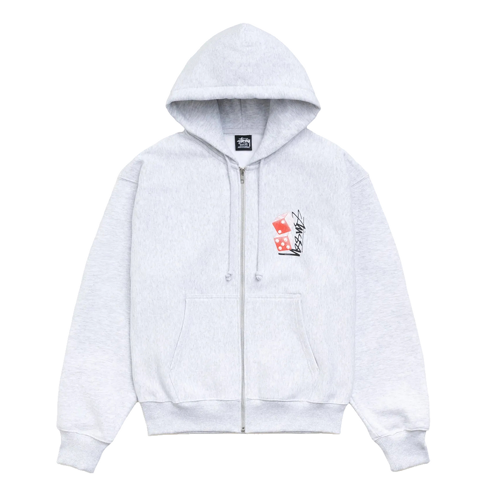 TALL DICE ZIP HOODIE ASH HEATHER