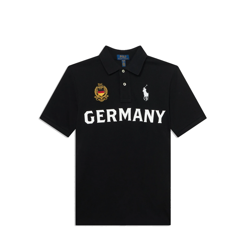 GERMANY MESH KNIT POLO BLACK