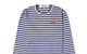 CDG STRIPE PIXEL HEART LONG SLEEVE T-SHIRT