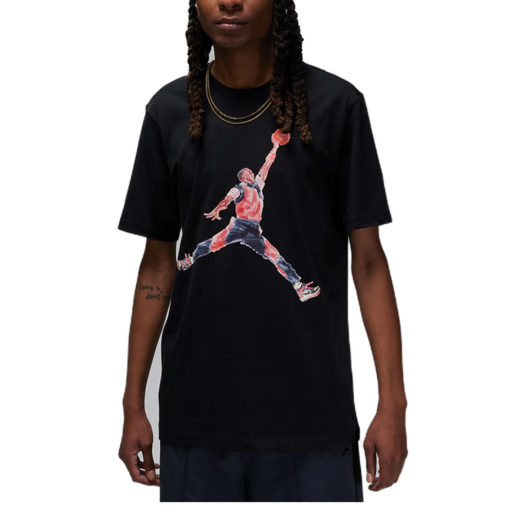 T SHIRT A MANCHES COURTES JUMPMAN AQUARELLE NOIR NRML