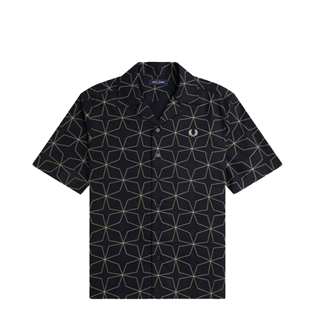 GEOMETRIC PRINT REVERE COLLAR SHIRT