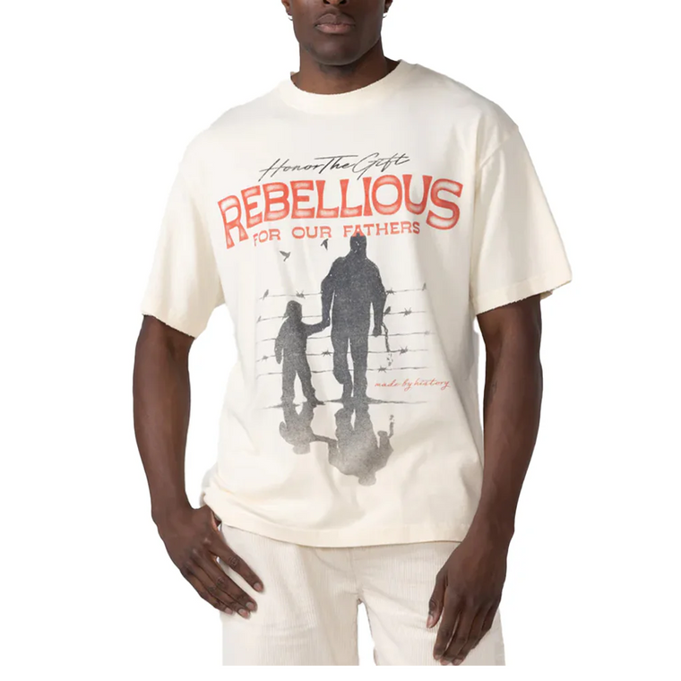 REBELLIOUS FOR OUR FATHERS T-SHIRT BONE
