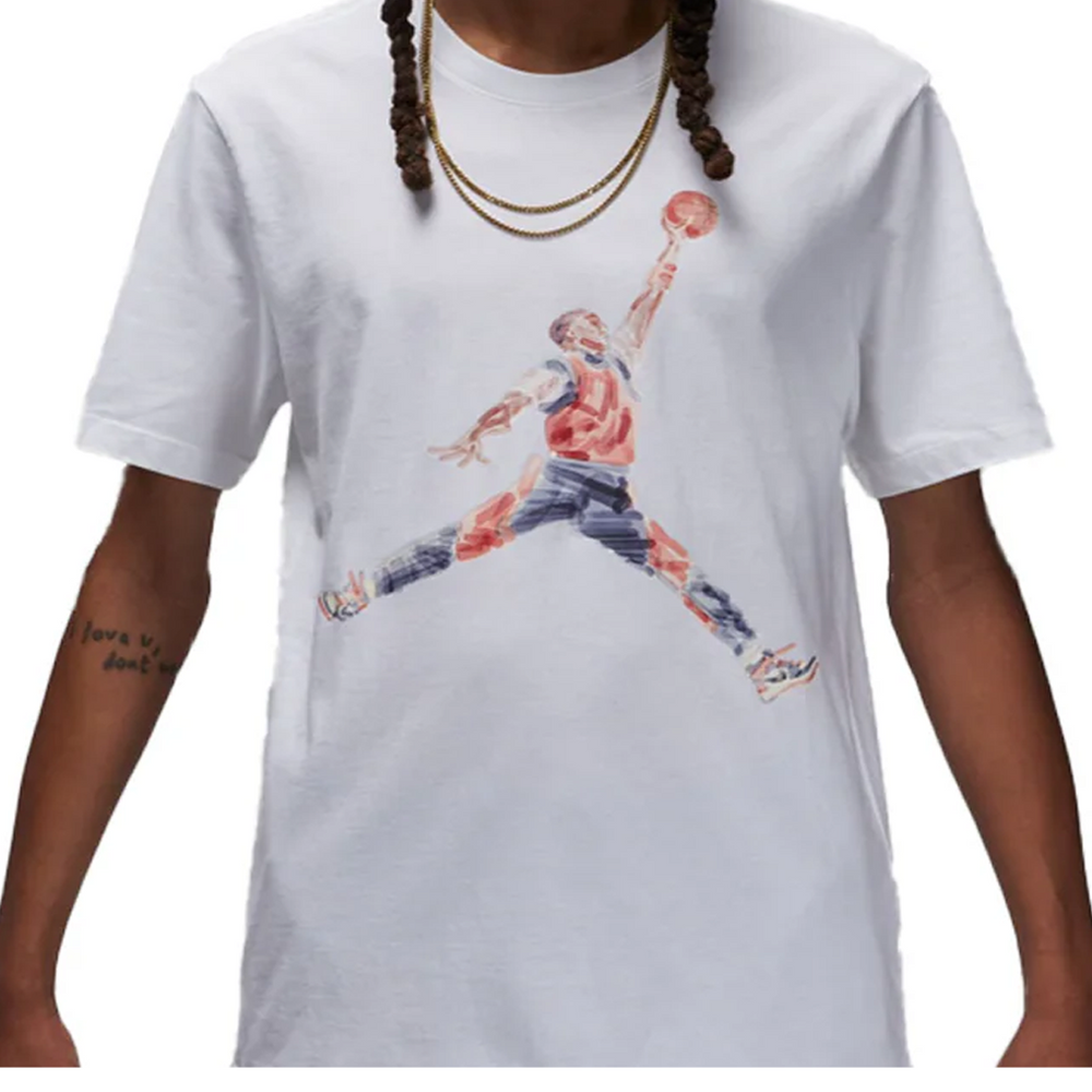 JUMPMAN WATERCOLOUR SHORT SLEEVE TEE WHITE