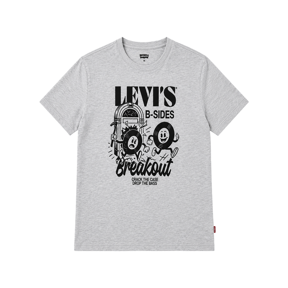 GRAPHIC CREWNECK TEE BSIDE BREAKOUT HEATHER GREY