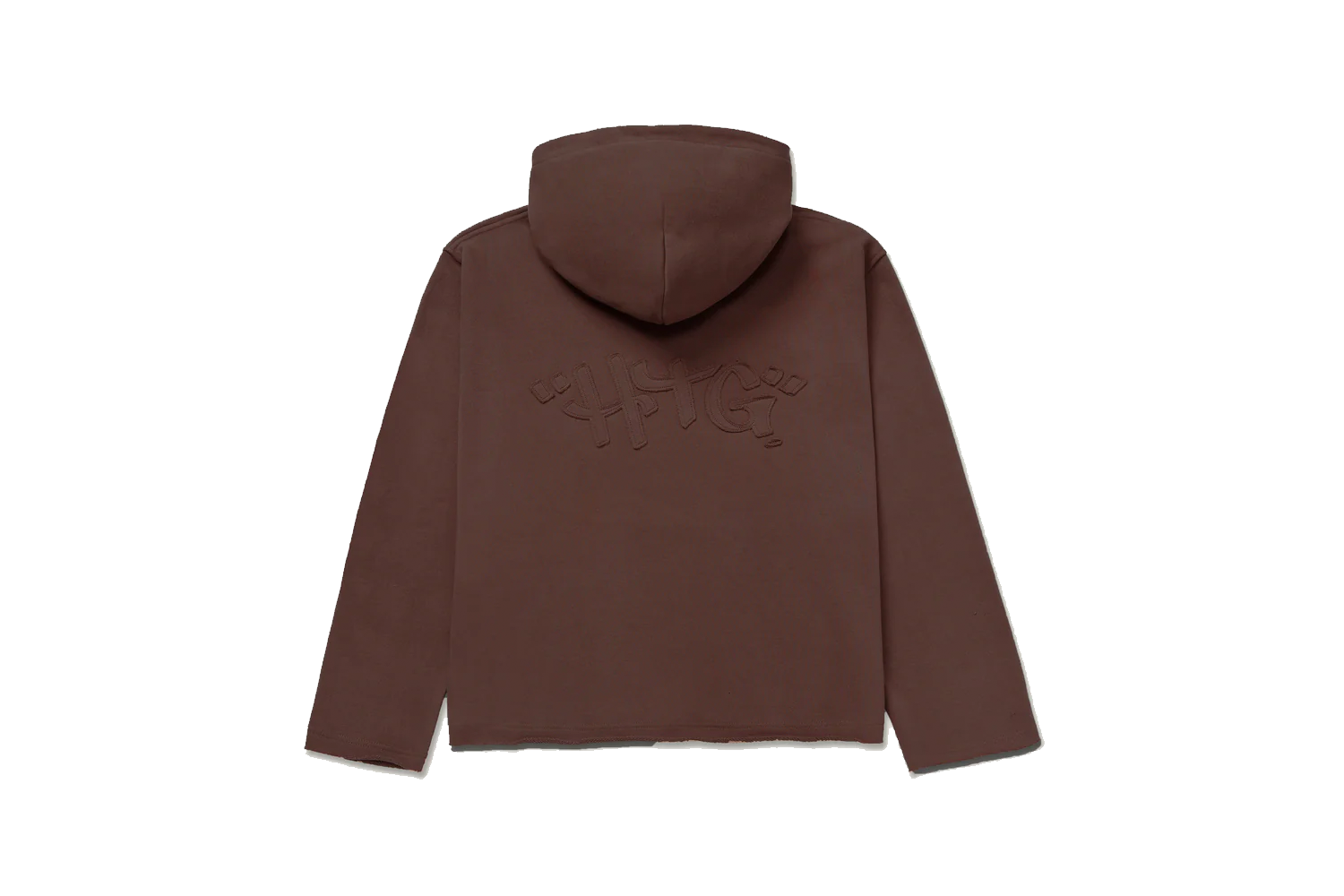 SCRIPT EMBROIDERED HOODIE BROWN