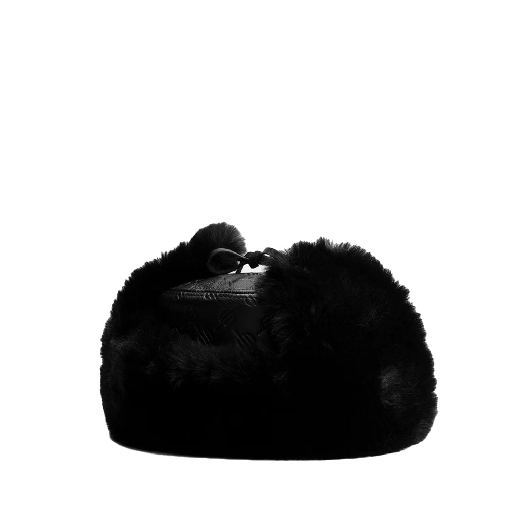 BLACK MONOGRAMED CHAPKA HAT