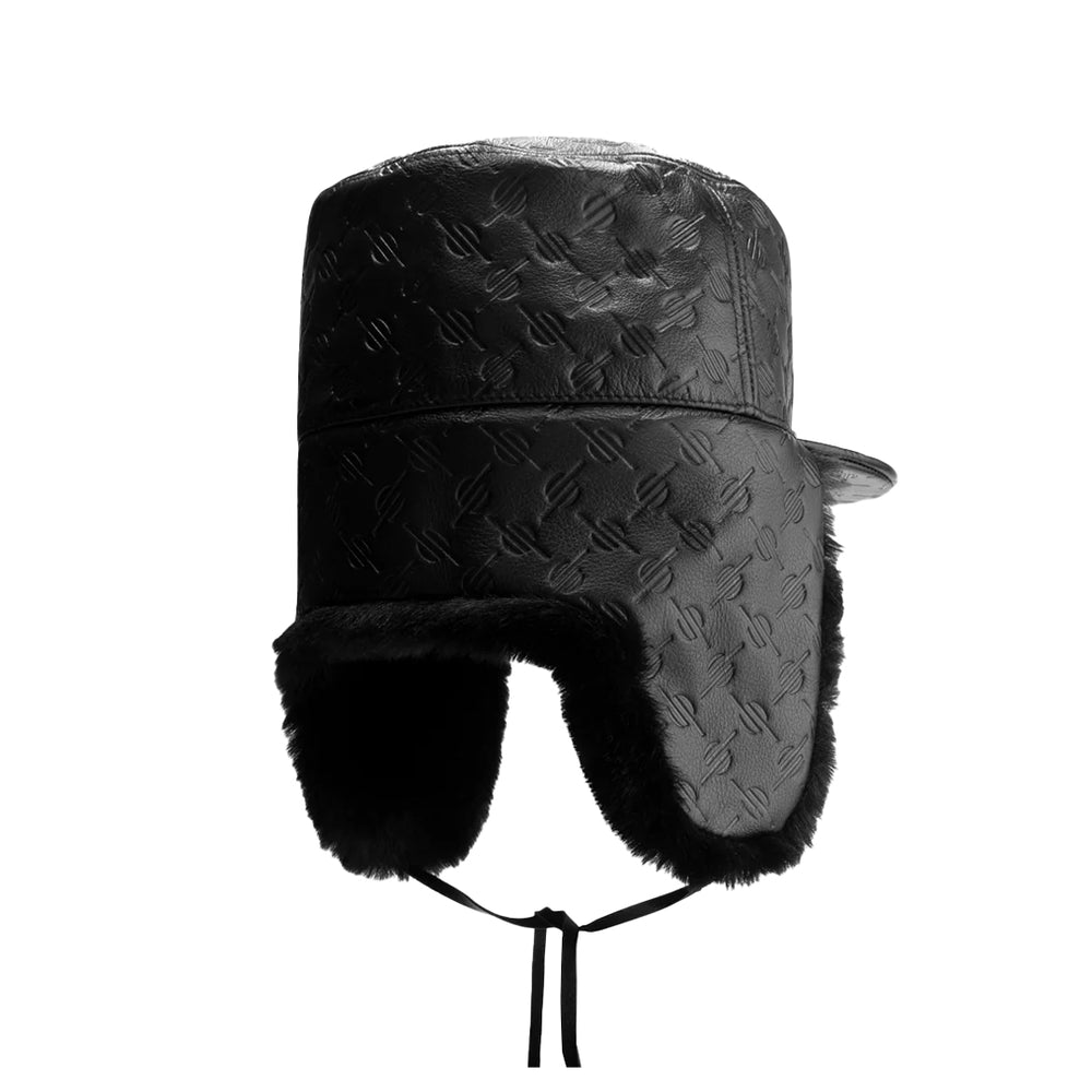 BLACK MONOGRAMED CHAPKA HAT