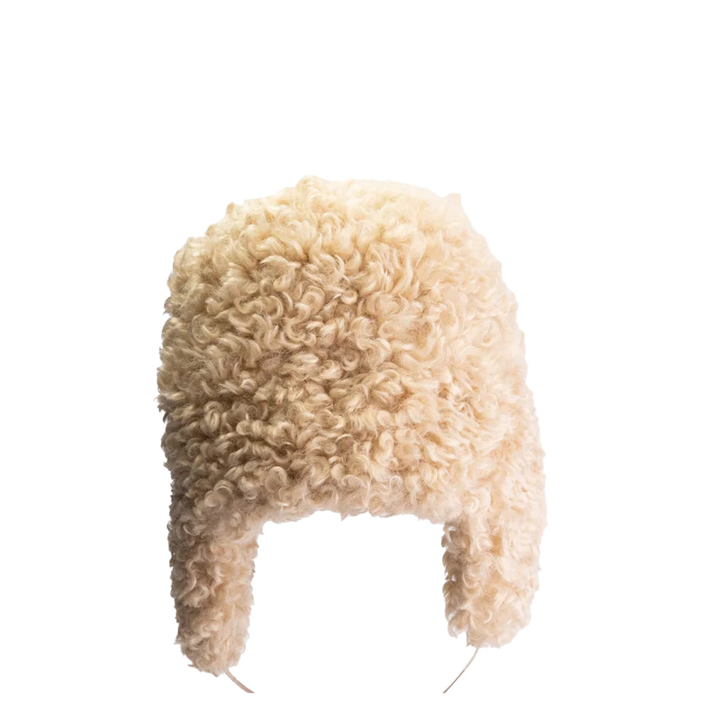 TRAVERTINE BEIGE FAUX FUR CHAPKA