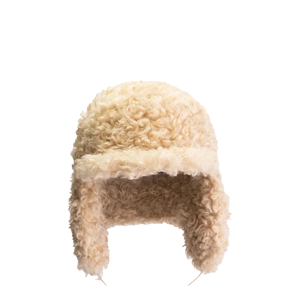 TRAVERTINE BEIGE FAUX FUR CHAPKA