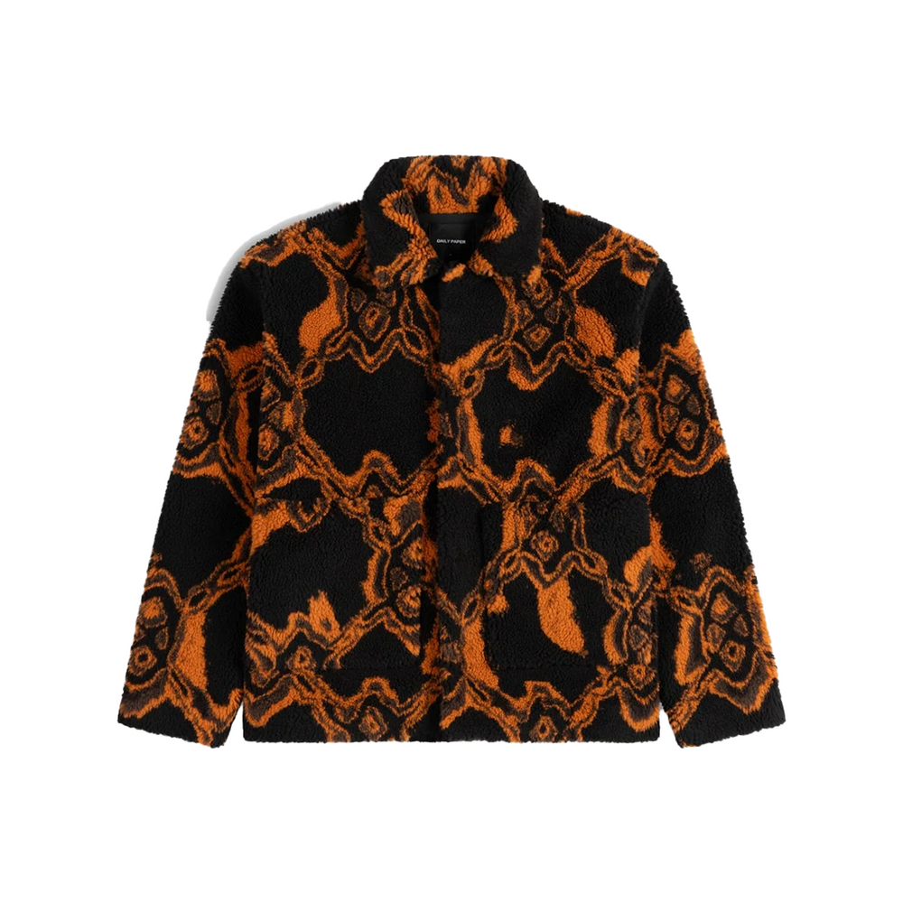 BURNED SHIELD FUR JACKET BLACK